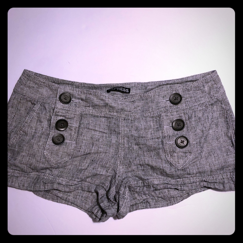 Express linen gray shorts